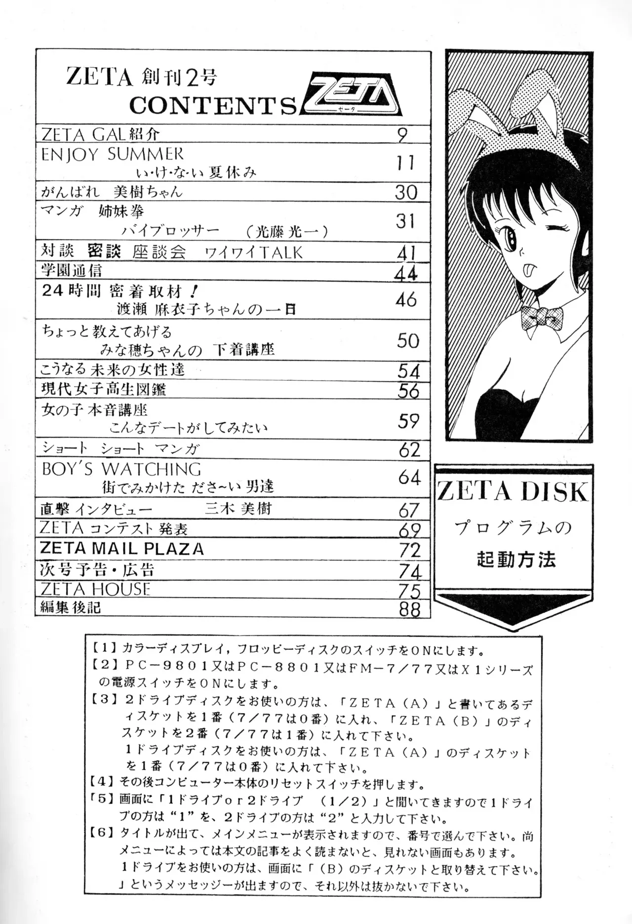 [チャンピオンソフト] グラフィックアイドル情報誌 ZETA ゼータ 創刊2号 (ゼータマガジンのみ) (昭和六一年)_2