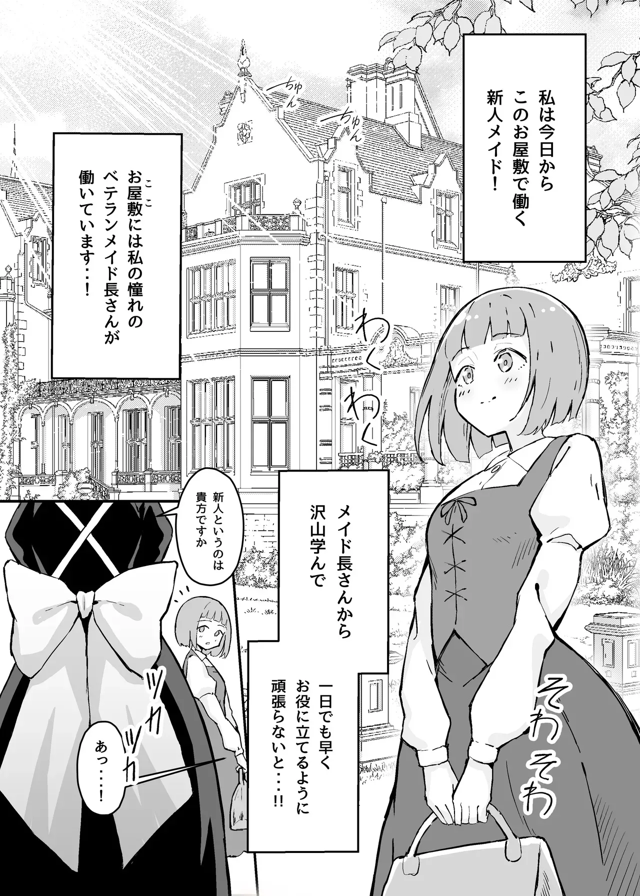 [すけべ発電所 (発電ペンギン)] 憧れの先輩メイド長の夜伽を見学 [DL版]_2