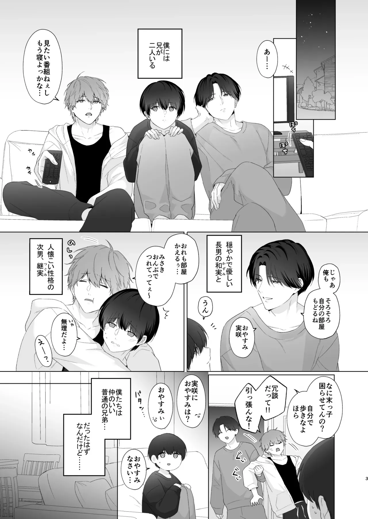 三兄弟でなかよしえっち次男受け_3